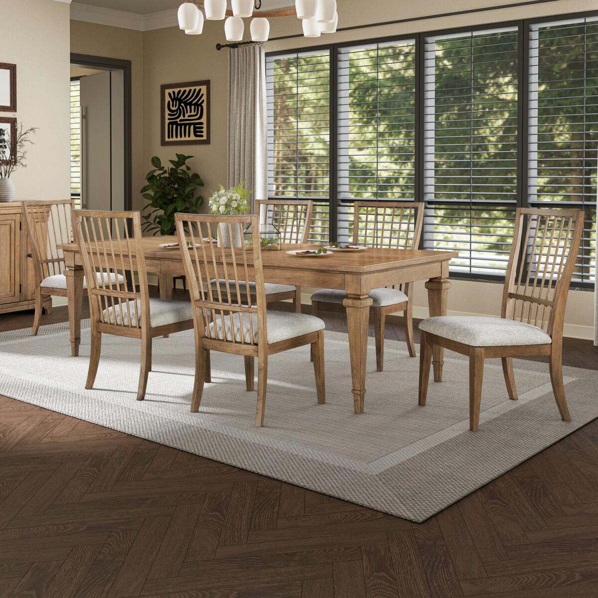 37f5b190a413f0dfb5982eb9b041eb72 Haven Hills 7 Piece Rectangular Table Set - Image 1