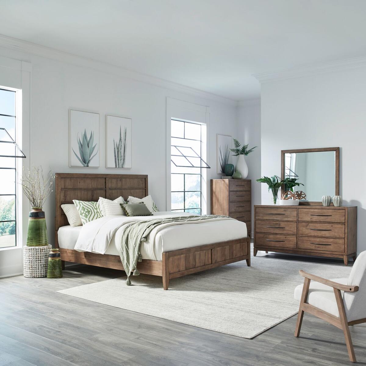 3a5e4facd9c0866afdd480ce8925e10b King California Panel Bed, Dresser & Mirror, Chest - Image 1