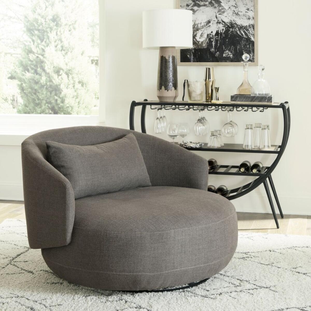 3d05cab14f31df77c56d2c5952db7d43 Uph Swivel Cuddler Chair - Charcoal - Image 1