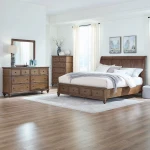 Twin Lakes King Storage Bed, Dresser & Mirror, Chest