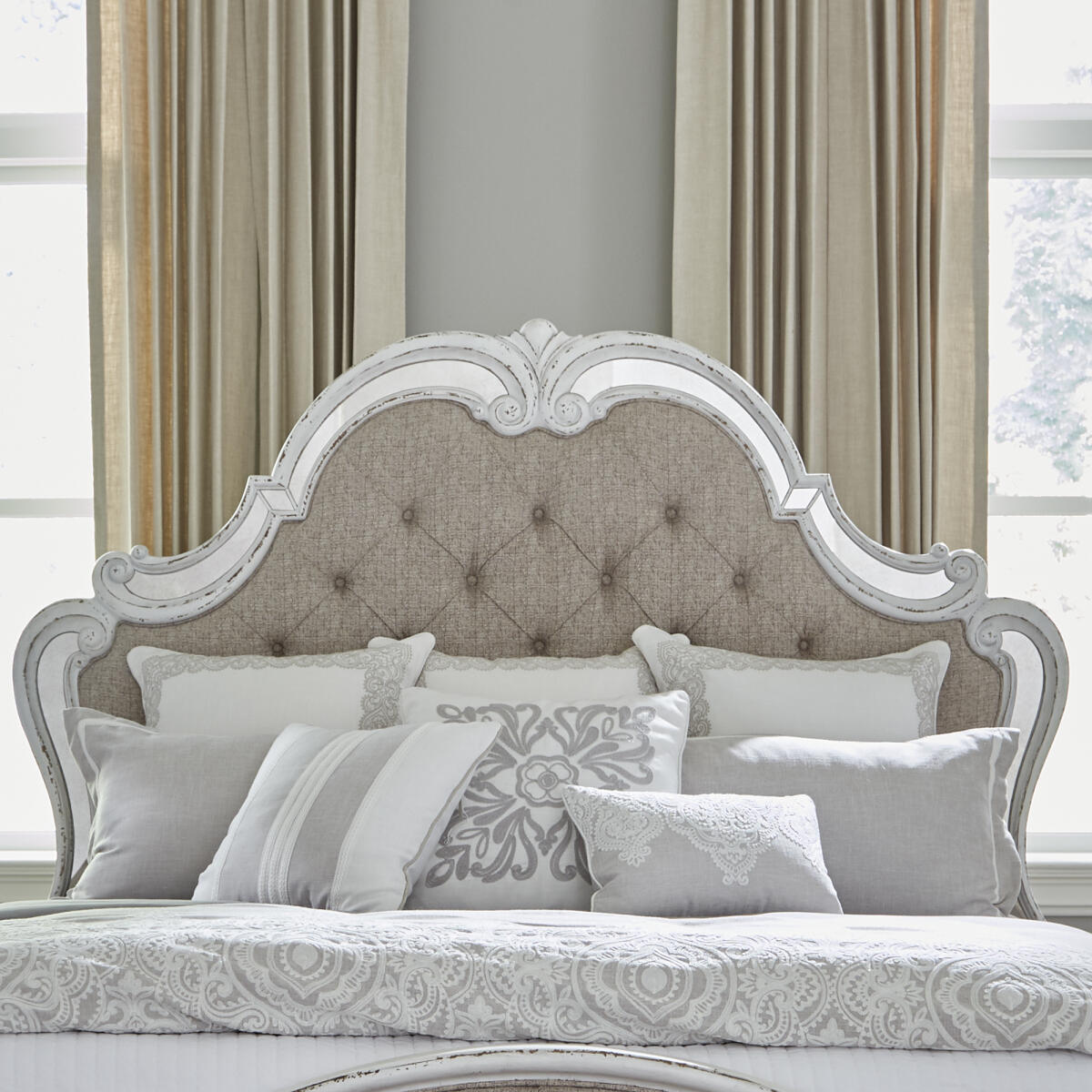 5a0f3a36514417c09f6d323774b8d4e1 Magnolia Manor Queen Uph Mirror Headboard - Image 1