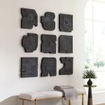 Bahati Wood Wall Decor, Black, S/9