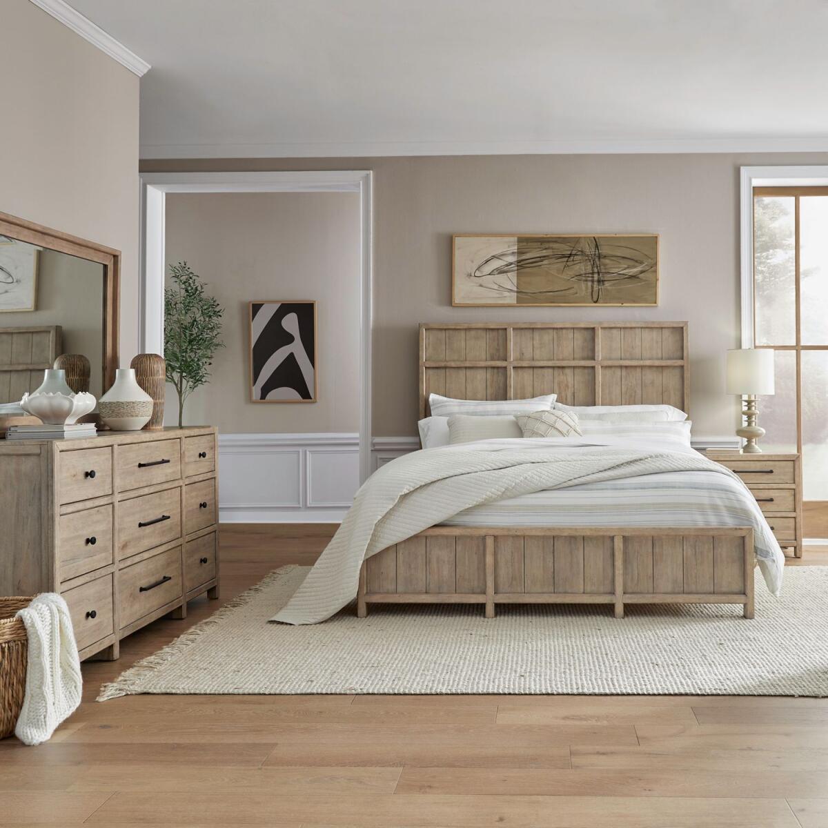 82bd425bcd6bf7f21917de27598b17cb Proximity Place King Panel Bed, Dresser & Mirror, Night Stand - Image 1