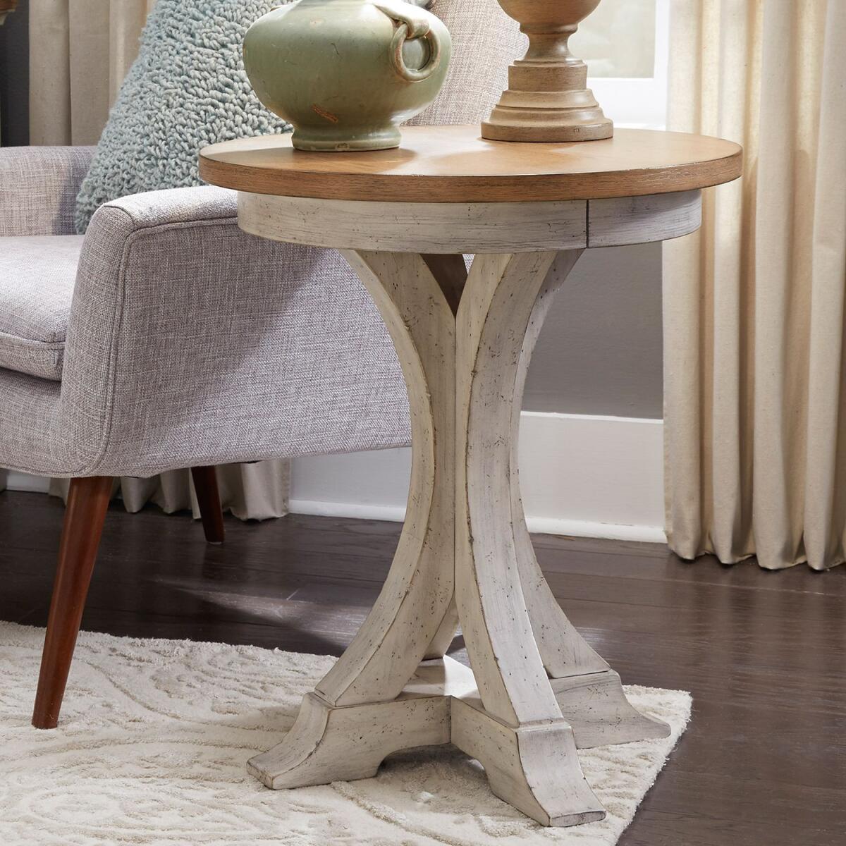 83eb1363411c3986112558f02a5ff110 Farmhouse Reimagined Round Chair Side Table - Image 1