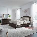 Avalon Queen Uph Storage Bed, Dresser & Mirror