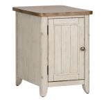 Farmhouse Reimagined Door Chair Side Table w/ Charging Station - Image 3