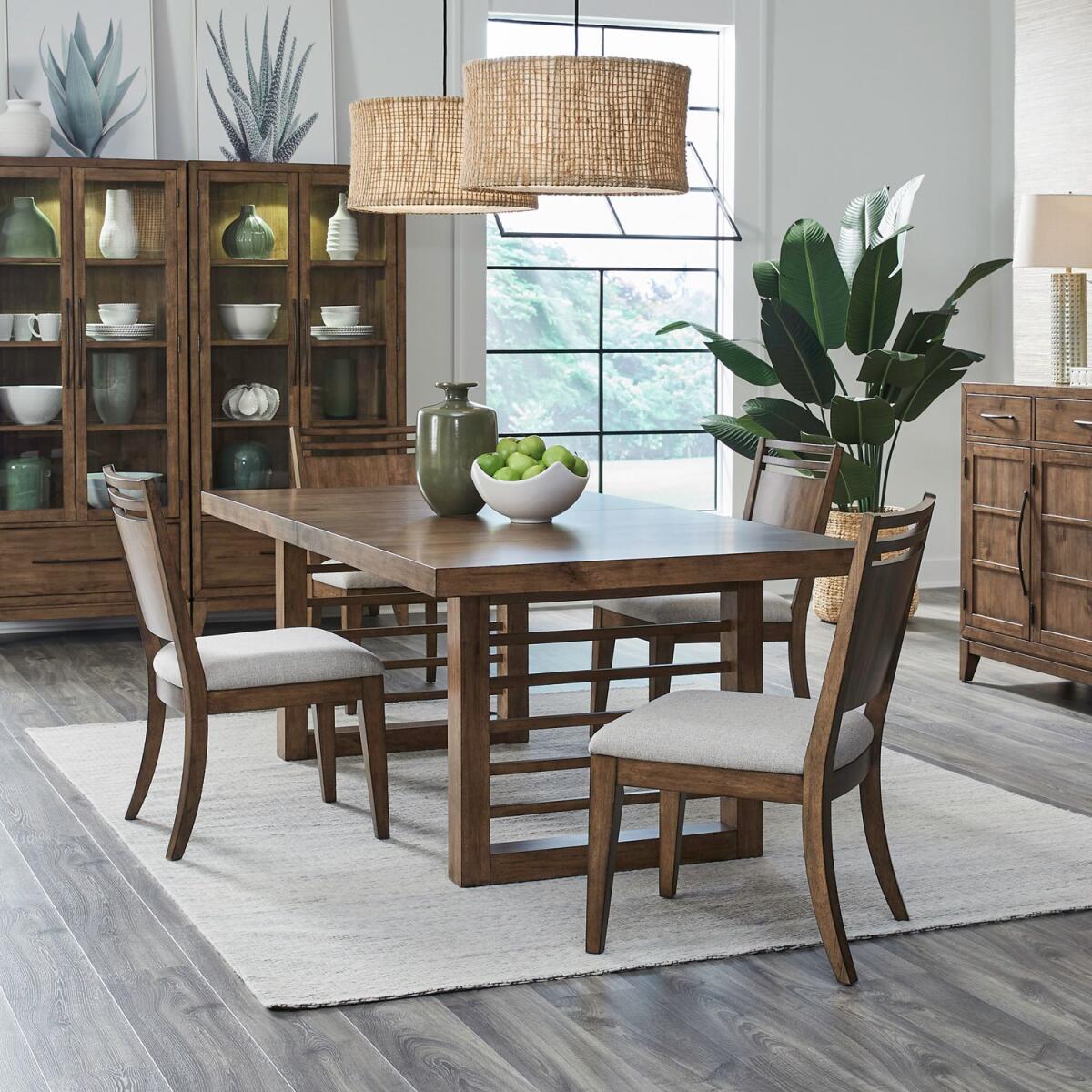 9748baaa99feb6a205ab1550edc6b023 Shaker Lakes Opt 5 Piece Double Pedestal Table Set - Image 1