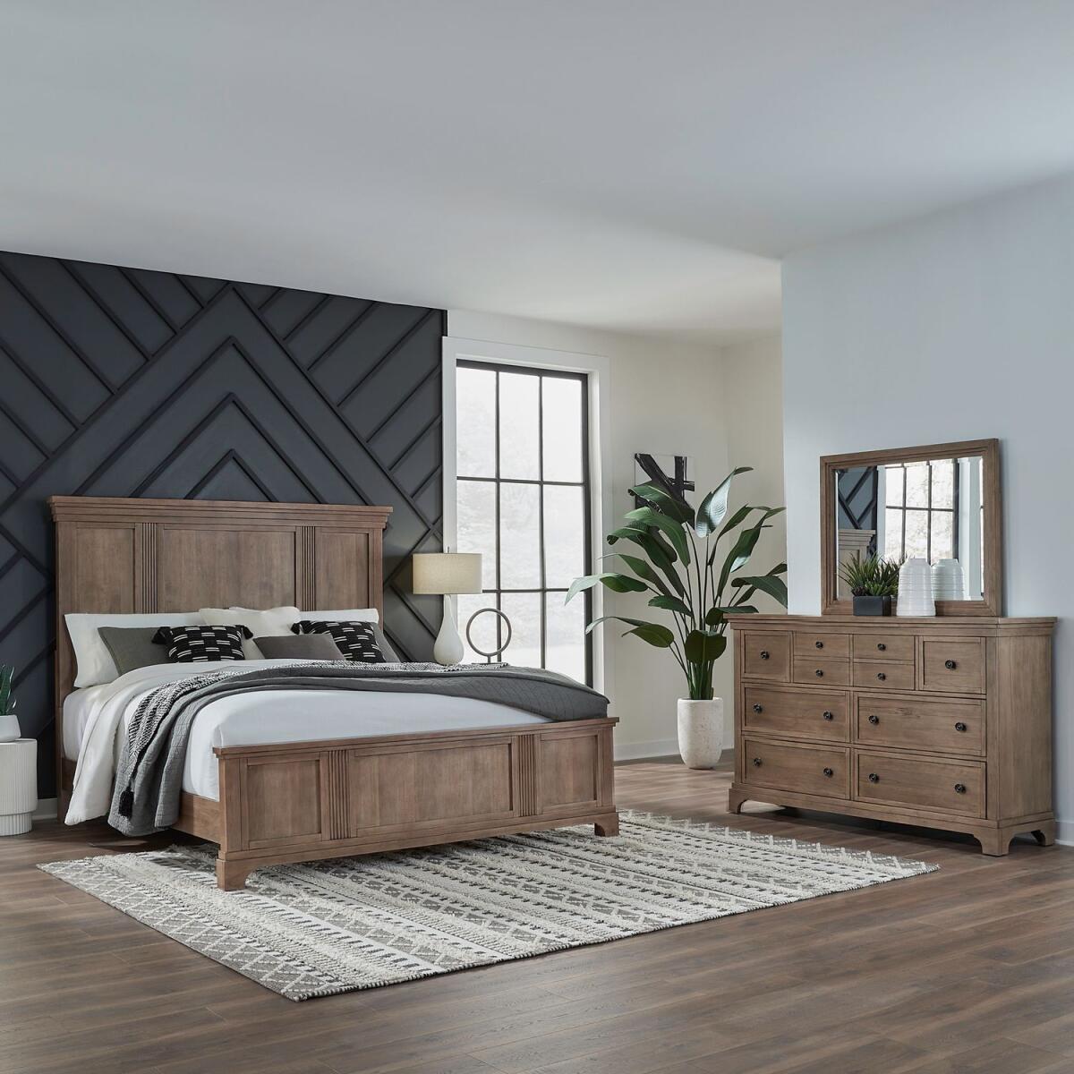 9e559bd2641f3edab97633a358359833 Haven Hills Queen Panel Bed, Dresser & Mirror - Image 1