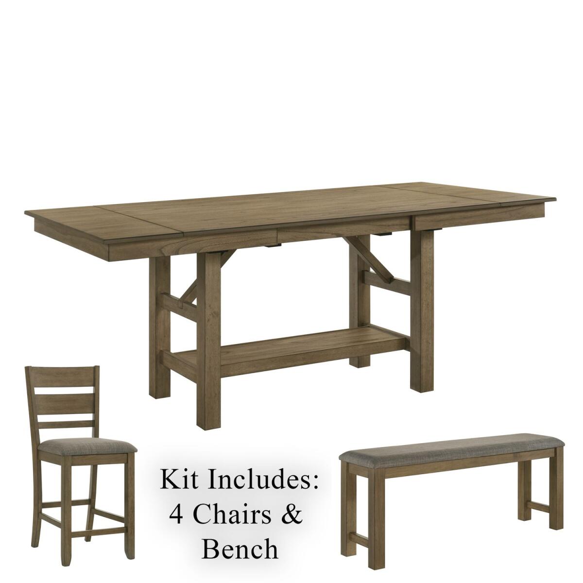 9e7f950b148541270da964af6115fde9 Brook Bay Opt 6 Piece Gathering Table Set - Image 1