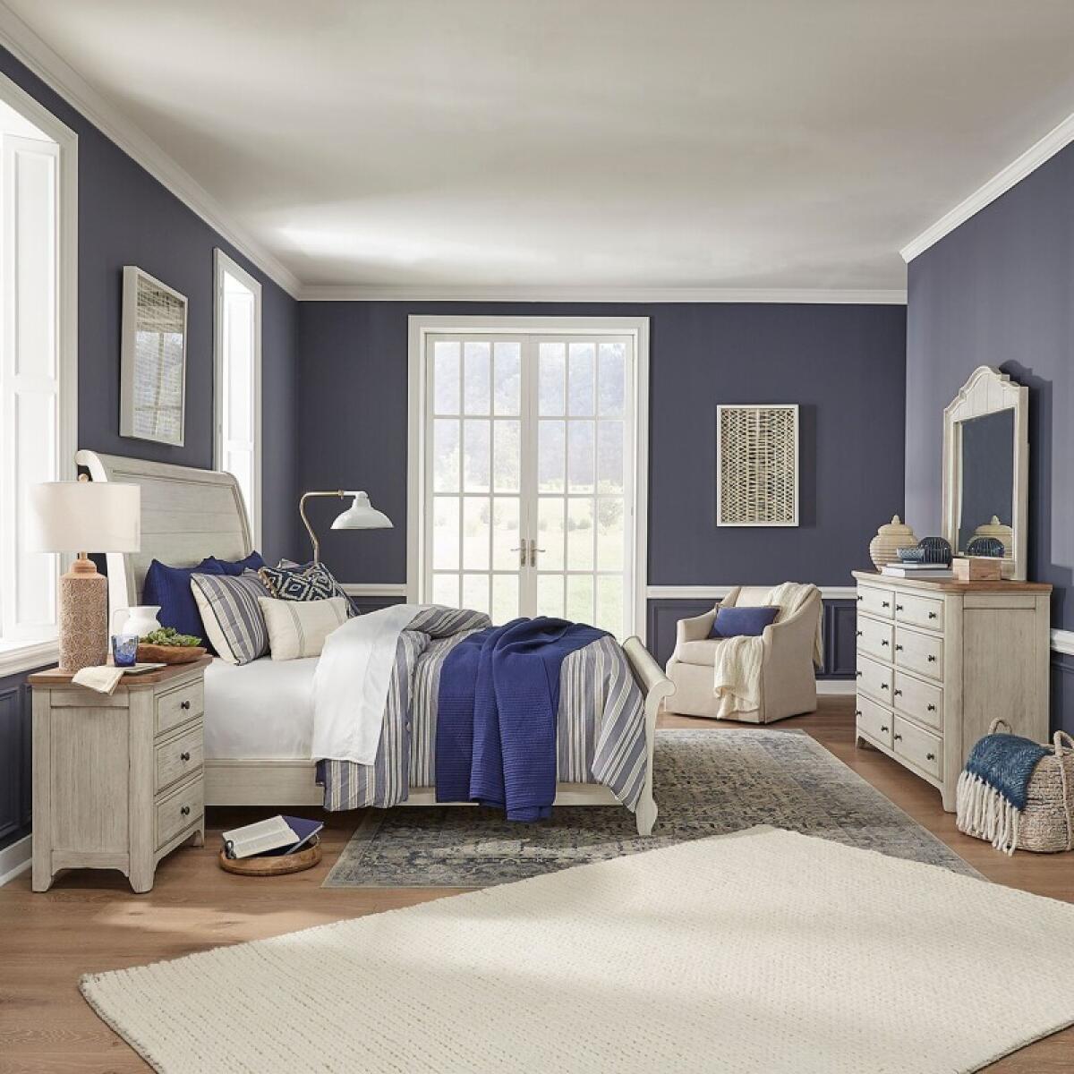 a3b81aeb7bcc3b962572a106d76d4247 King Sleigh Bed, Dresser & Mirror, Night Stand - Image 1