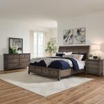 Twin Lakes Queen Storage Bed, Dresser & Mirror, Night Stand