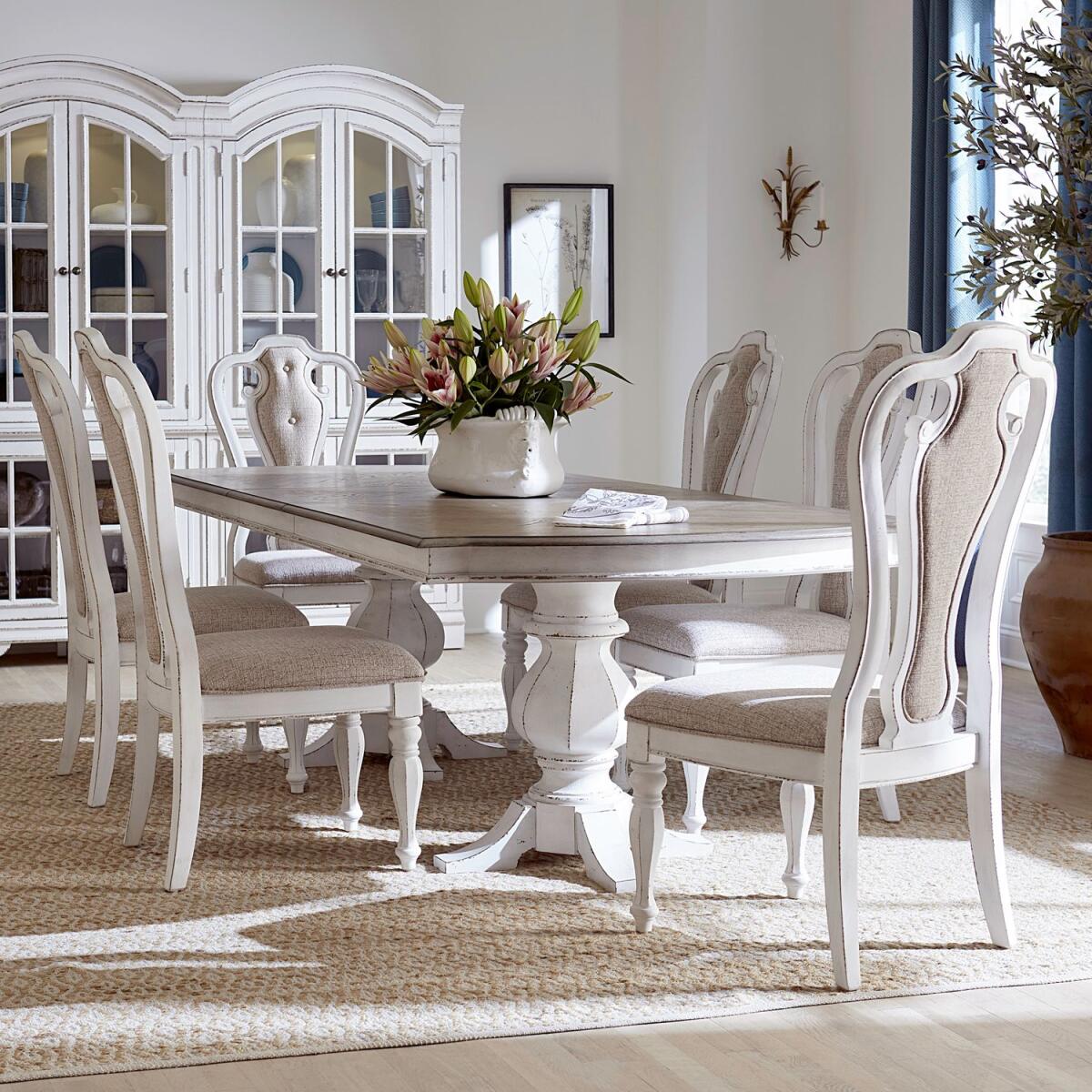 a7a55a9ffdff6d641c63d715d528b709 Magnolia Manor Opt 7 Piece Double Pedestal Table Set - Image 1