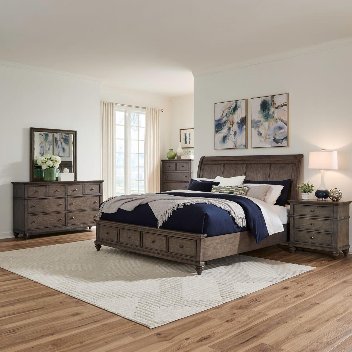 b9e94be9ccec4b5093c5efef574caedb Twin Lakes Queen Storage Bed, Dresser & Mirror, Chest, Night Stand - Image 1