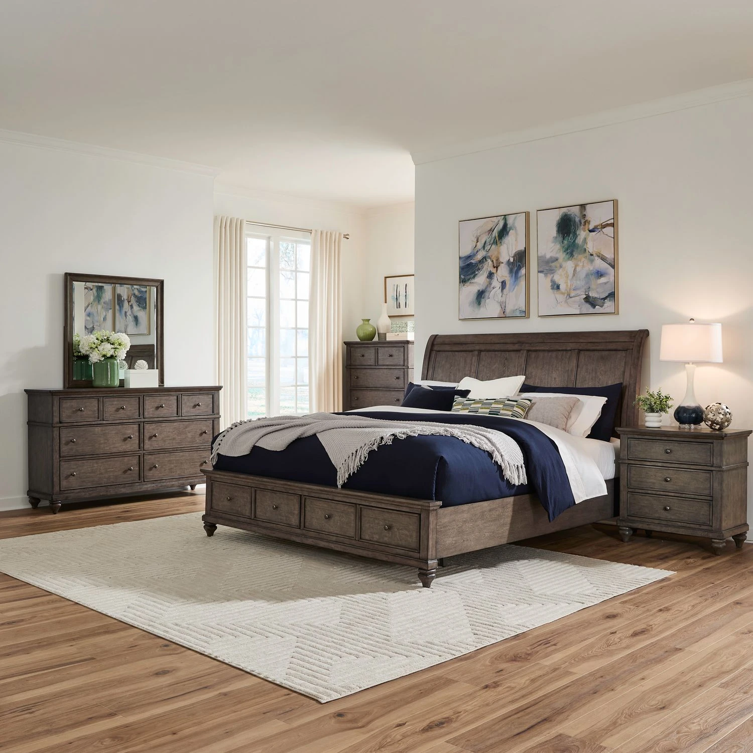 b9e94be9ccec4b5093c5efef574caedb Twin Lakes Queen Storage Bed, Dresser & Mirror, Chest, Night Stand - Image 1