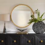 Dandridge Round Mirror, Gold Mirrors Gold 13
