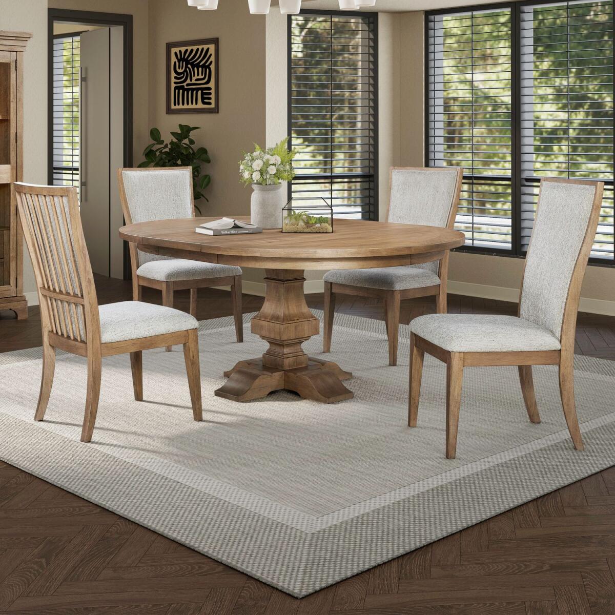 c94b9eefc7679ef2077a7b4f2aa056f5 Haven Hills Opt 5 Piece Pedestal Table Set - Image 1