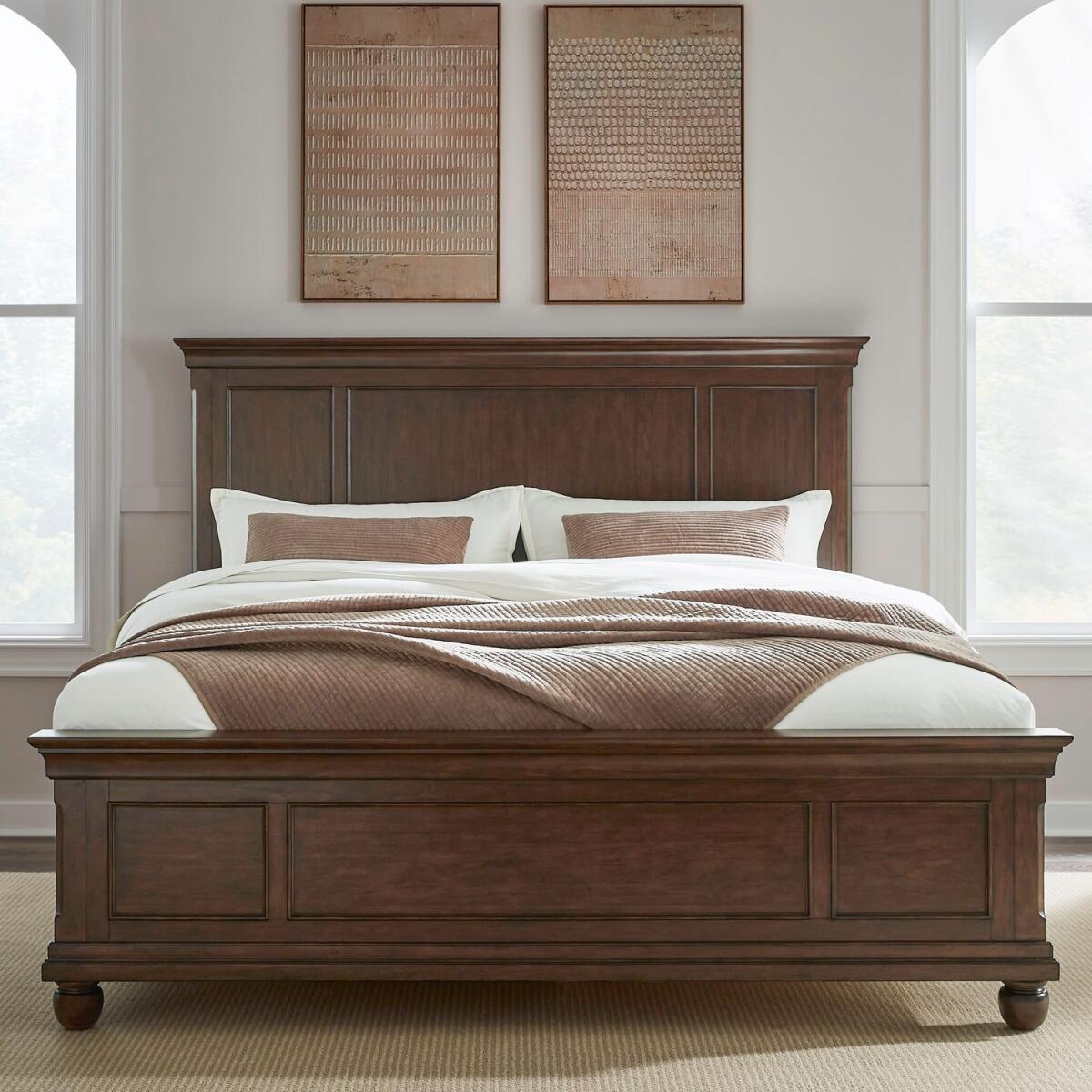 ca5558fa0366db4a422959e8baa5f2f7 King Panel Bed - Image 1