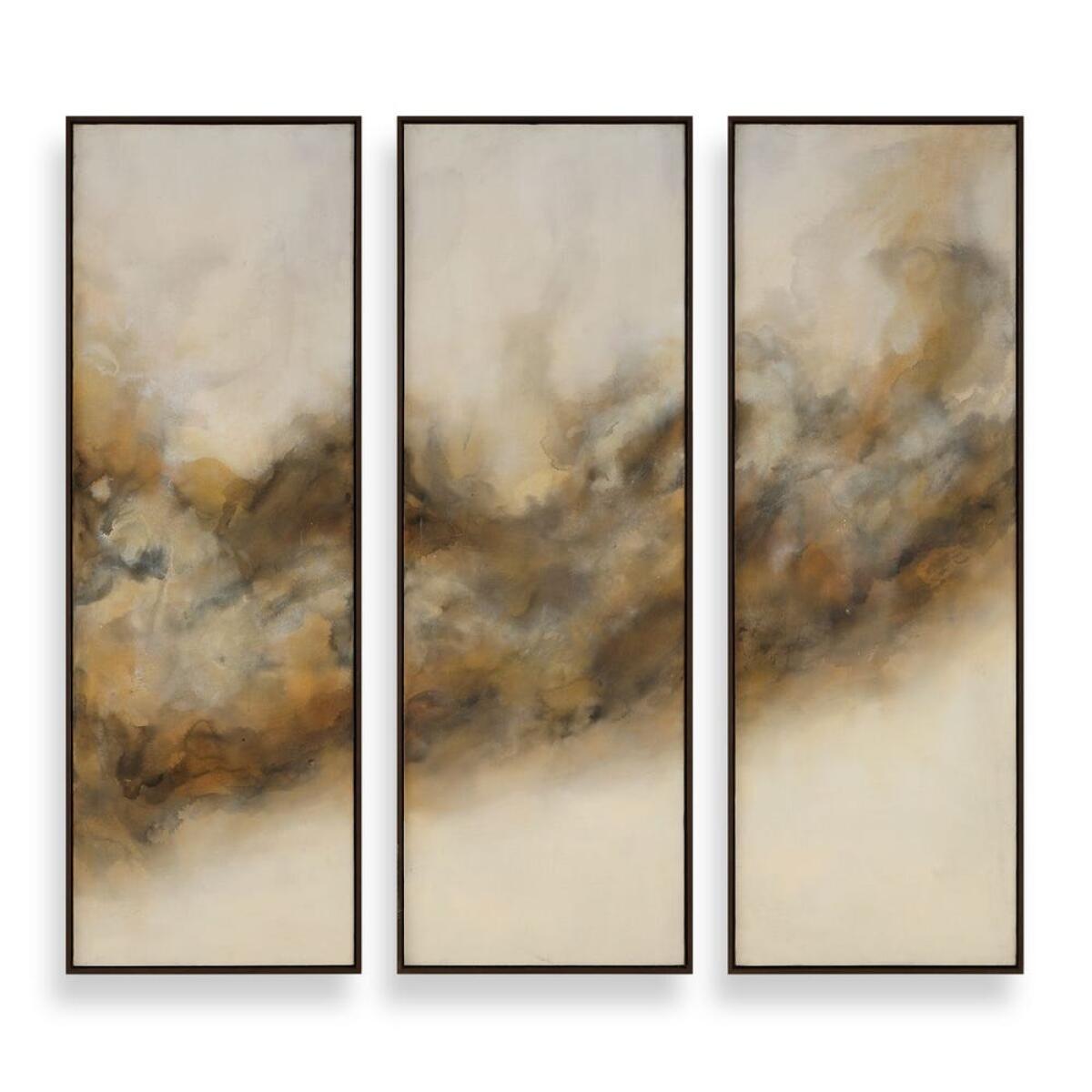 cf8a9870f6b228c95ae4af02e78a4296 Smoke Break Hand Painted Canvases, S/3 - Image 1