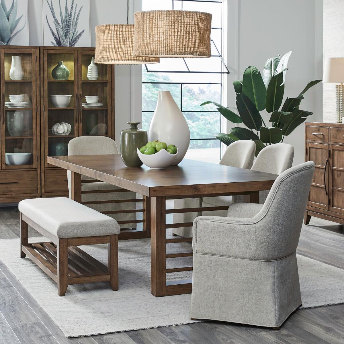 e4ea1172046749af0cbfe9e19741b792 Shaker Lakes 6 Piece Double Pedestal Table Set - Image 1