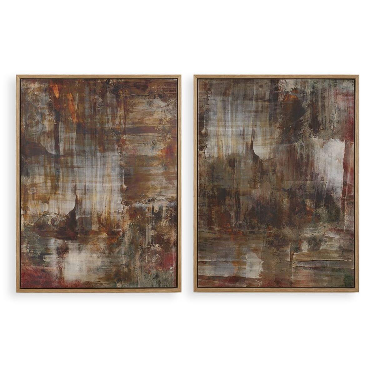 e81b3b758f7611b7cc7ac283a06cfcb2 Molten Patina Framed Canvases, S/2 - Image 1
