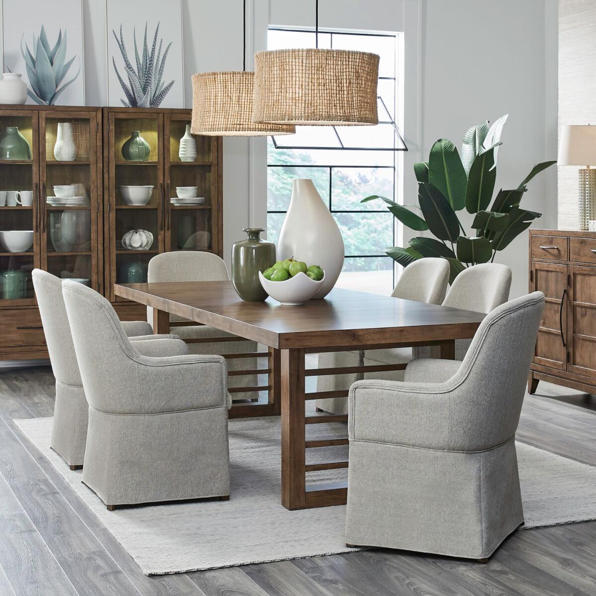 ec32b1e54a4e8c061e3a41226ebe1a06 Shaker Lakes 7 Piece Double Pedestal Table Set - Image 1