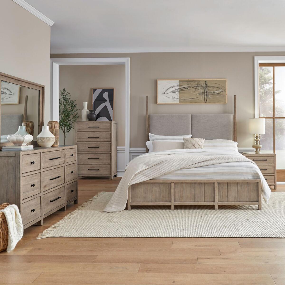 ef65ebe655164b7a964936d299033a4b Proximity Place King California Poster Bed, Dresser & Mirror, Chest, Night Stand - Image 1