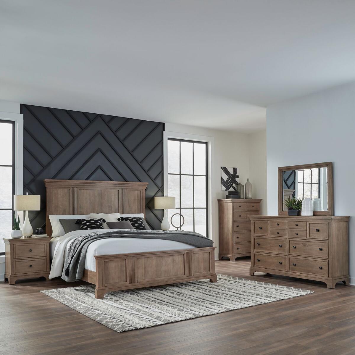 ef755699ada8218038814cf81b3930a4 Haven Hills King Panel Bed, Dresser & Mirror, Chest, Night Stand - Image 1