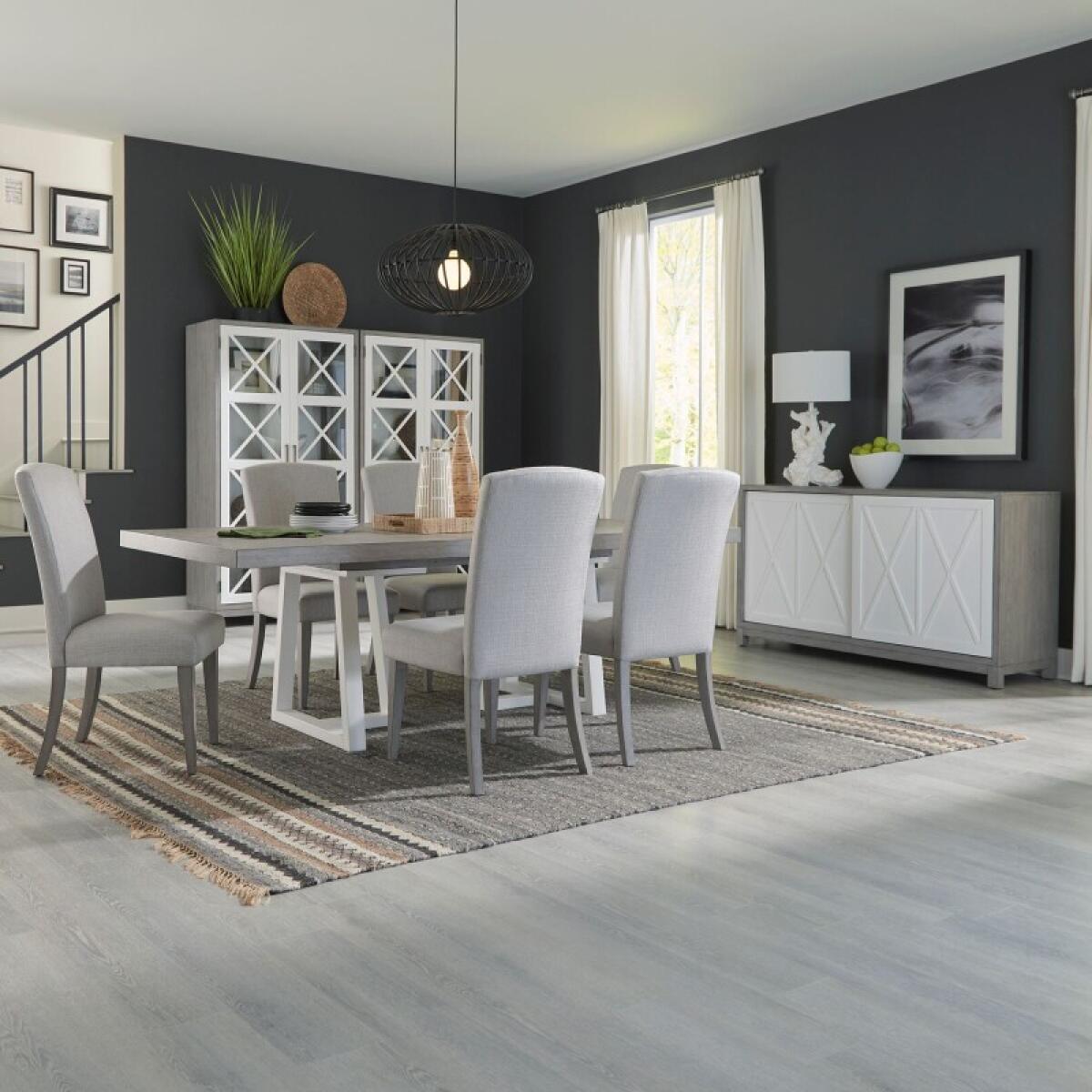 f744f60b355b50c1e951f2cb3b63b934 7 Piece Double Pedestal Table Set - Image 1