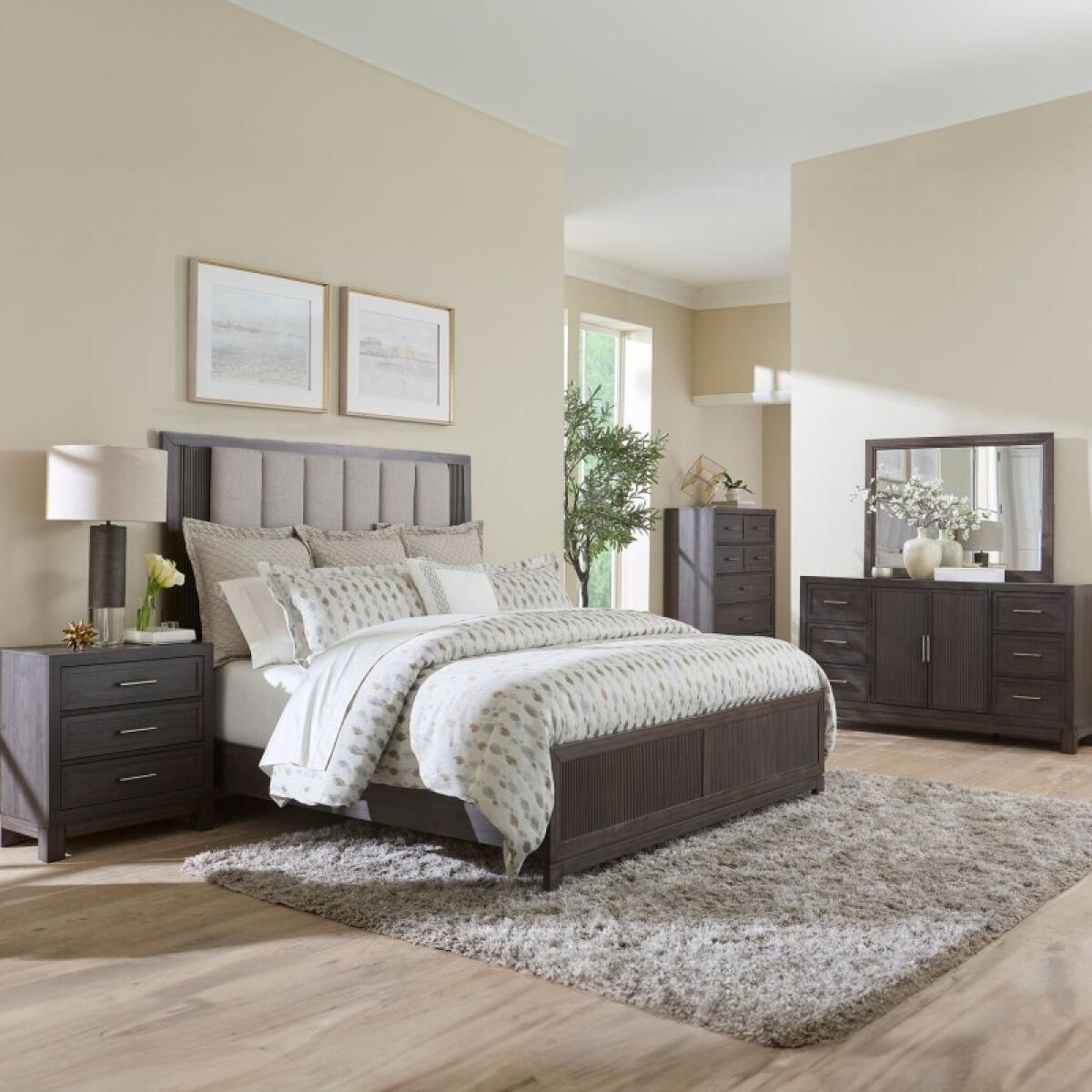 ffb8a1910a7f87bb49ae695f7d3b397f Opt Queen Uph Bed, Dresser & Mirror, Chest, Night Stand - Image 1