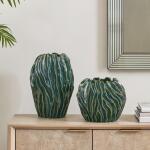 Veridian Ridge Indoor-outdoor Vases, S/2