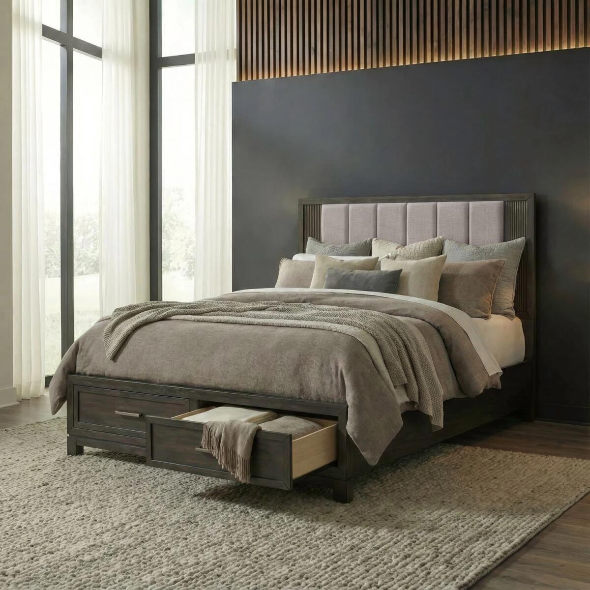 0e0c00e156e7a445ee6cfa6bf1a92eef Modern Edge Queen Storage Bed - Image 1