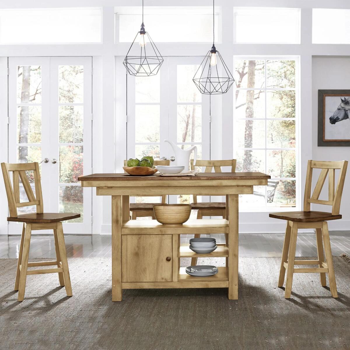 68a1a74b71ab1f64fadf70e9bd542d2a Lindsey Farm 5 Piece Gathering Table Set - Image 1