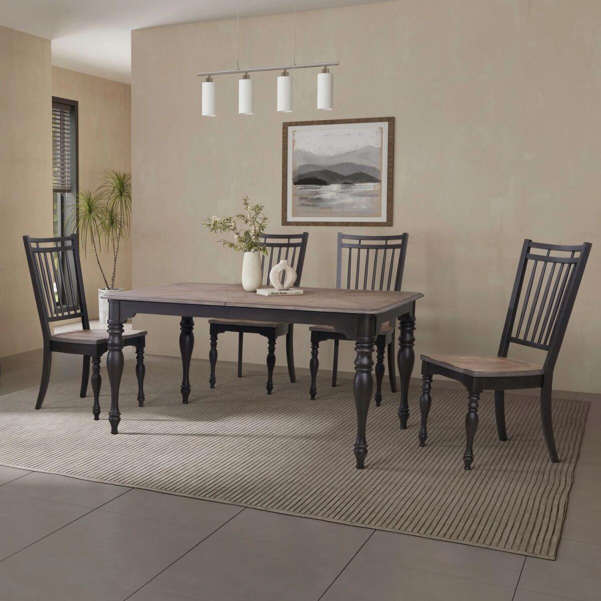 91ad04bf41b623989c8a281777bfd239 Opt 5 Piece Leg Table Set - Image 1