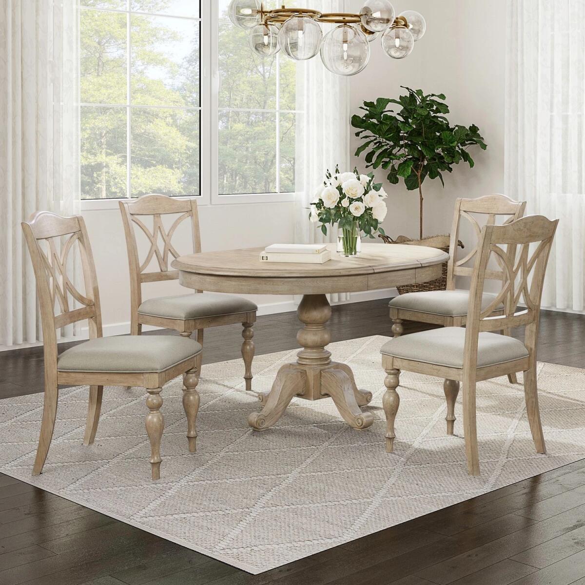 b2379601d96ac5daef64a426bc13dc6c Summer House 5 Piece Pedestal Table Set - Image 1