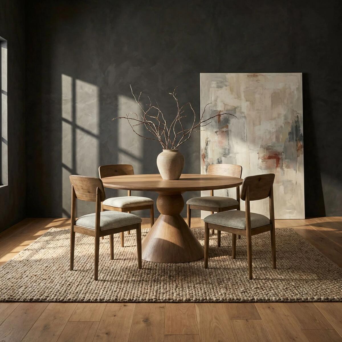 b4ef445d37c29bf95ee406a8764af32c Opt 5 Piece Round Ped Table Set - Image 1