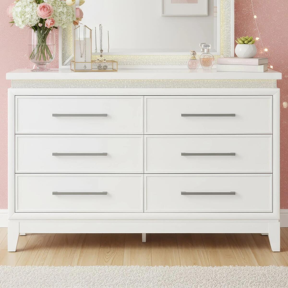 d1d4a0efb2c76ddd79f94fd992d8c618 6 Drawer Dresser w/ Lights - Image 1