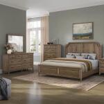 King Panel Bed, Dresser & Mirror, Chest