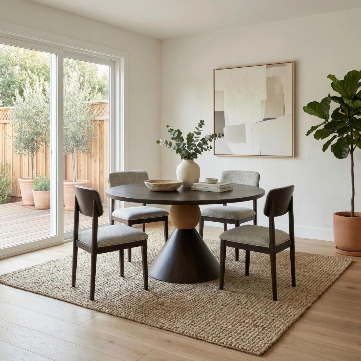 e7a765d77c514dff0c6b9fdde3e53885 5 Piece Round Ped Table Set - Image 1