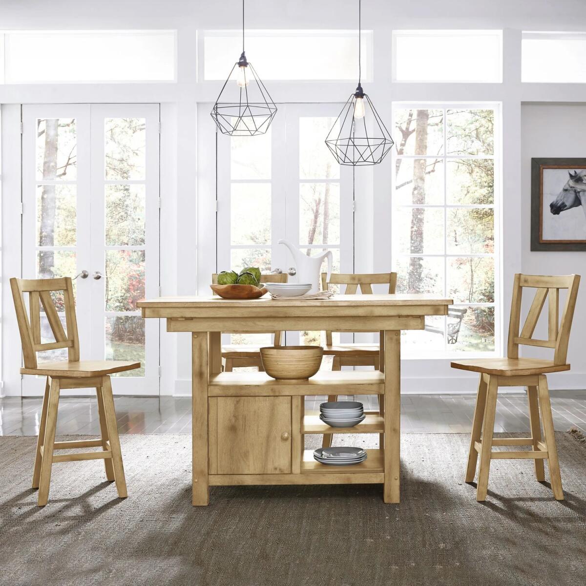 e7b860af12f565a1e954885865b29484 Lindsey Farm 5 Piece Gathering Table Set - Image 1