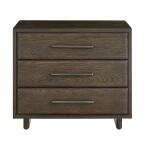 Modern Sable Three Drawer Nightstand