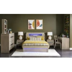 2800 District LK Complete Panel Bed 46 Weathered Oak Finish - Image 12