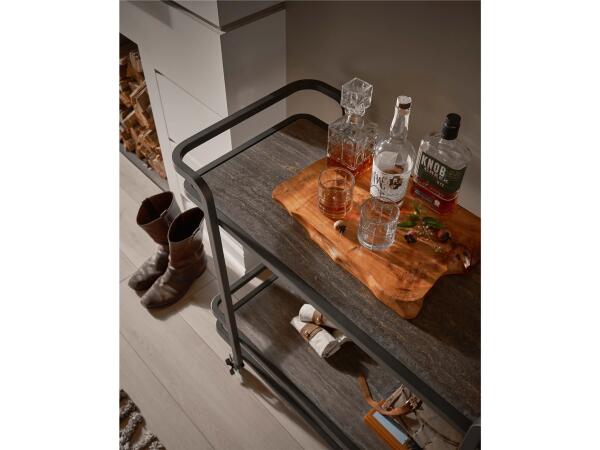 Modern Smoked Bronze Bar Cart - Image 4