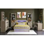 2800 District LK Complete Panel Bed 46 Weathered Oak Finish - Image 15
