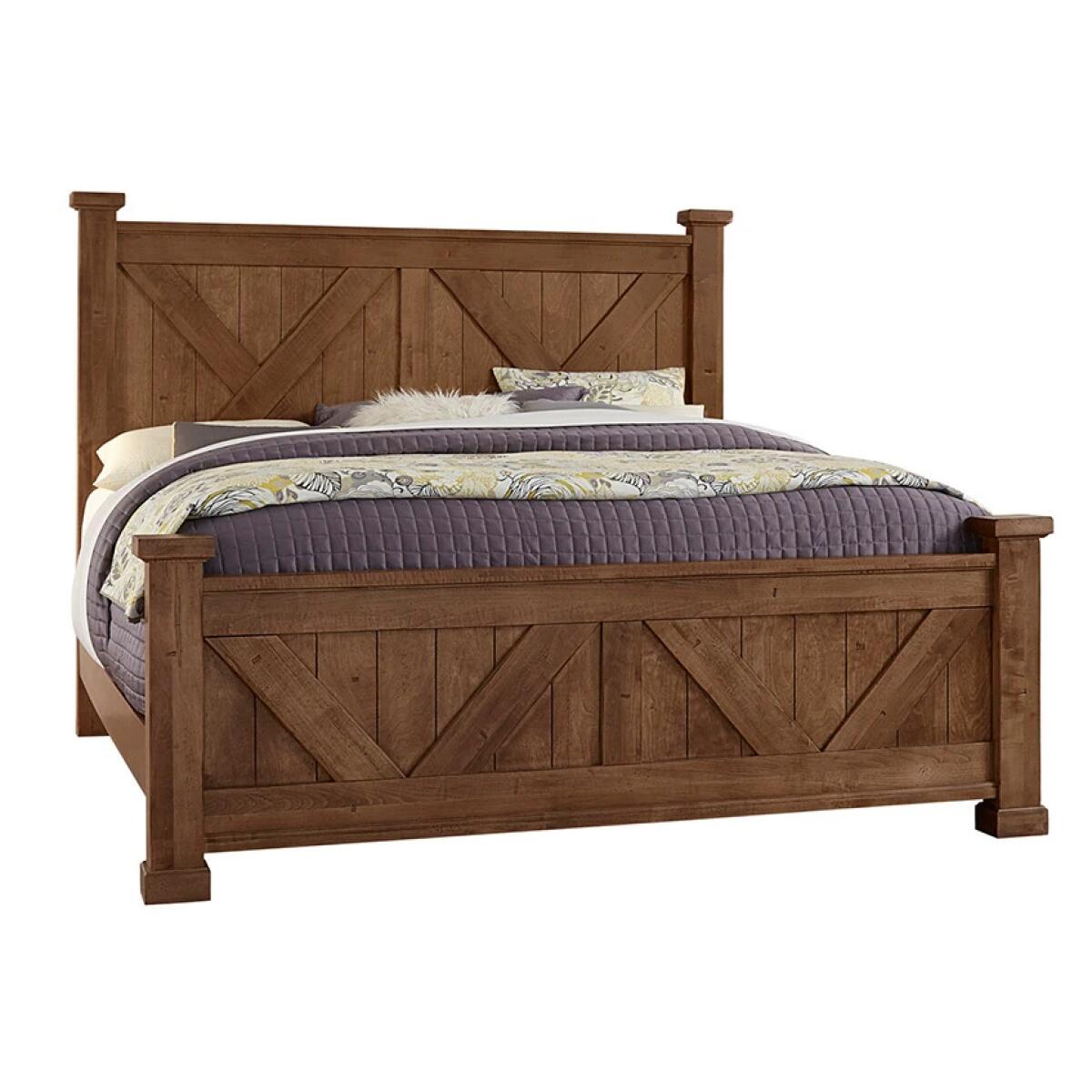7aa3e042069154ac5220d222de633f51 Cool Rustic X Bed With X Footboard - 174-557/755/922, 174-667/766/933/MS2, 174-667/766/944/MS2 - Image 1