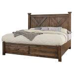 Cool Rustic X Bed With Footboard Storage - 170-557/050B/502/555T, 170-667/066B/502/666T, 170-667/066B/602/602T