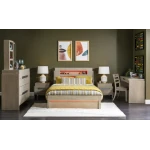2800 District LK Complete Panel Bed 46 Weathered Oak Finish - Image 16