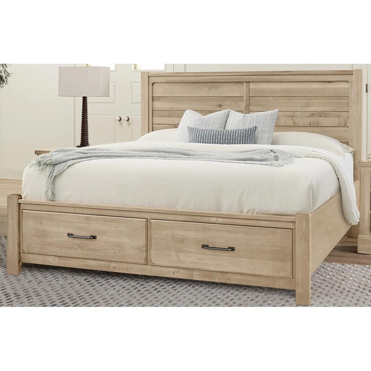 abdf3166fde3f0f2b6befc1b00a00de2 Cool Rustic Plank Bed With Footboard Storage - 176-558-050B-502-555 - Image 1