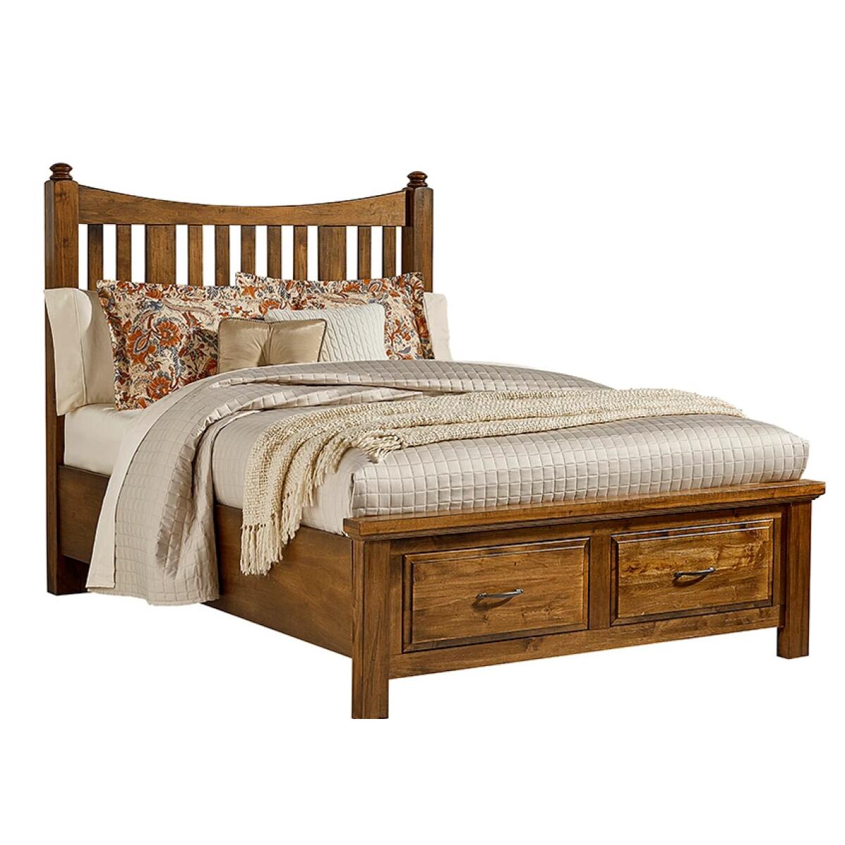 bdf71390eb640a6fcb84fe8c3cfd10ed Maple Road Slat Poster Bed With Storage Footboard - 118-558/050B/502/555T, 118-668/066B/502/666T - Image 1