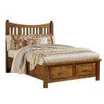 Maple Road Slat Poster Bed With Storage Footboard - 118-558/050B/502/555T, 118-668/066B/502/666T