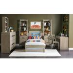 2800 District LK Complete Panel Bed Twin 33 Weathered Oak Finish - Image 11